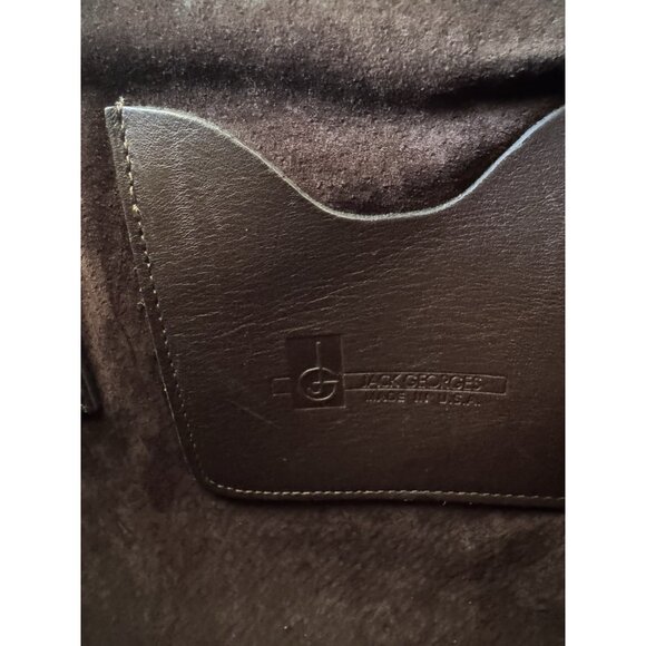Jack Georges Leather Messenger Bag VTG Shoulder Briefcase Brown Travel Casual - Picture 12 of 16